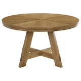 Danvers Brown Oak Round 54-inch Wood Dining Table by Coaster at Eve Furniture