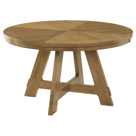 Danvers Brown Oak Round 54-inch Wood Dining Table by Coaster at Eve Furniture
