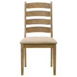Danvers Ladder Back Dining Side Chair Brown Oak (Set of 2) by Coaster at Eve Furniture