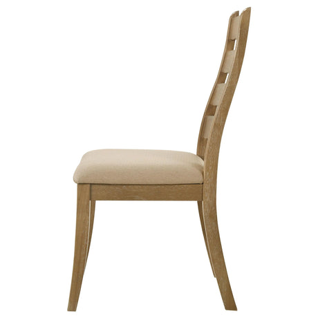 Danvers Ladder Back Dining Side Chair Brown Oak (Set of 2) by Coaster at Eve Furniture