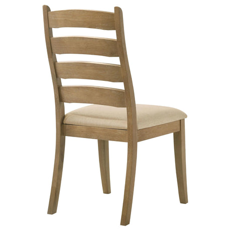Danvers Ladder Back Dining Side Chair Brown Oak (Set of 2) by Coaster at Eve Furniture