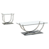 Danville Chrome 2-Piece Glass Top Coffee and End Table Set by Coaster at Eve Furniture