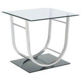 Danville Chrome 3-Piece Glass Top Coffee and End Table Set by Coaster at Eve Furniture