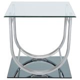 Danville Chrome 3-Piece Glass Top Coffee and End Table Set by Coaster at Eve Furniture