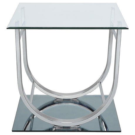 Danville Chrome 3-Piece Glass Top Coffee and End Table Set by Coaster at Eve Furniture