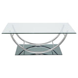 Danville Chrome 3-Piece Glass Top Coffee and End Table Set by Coaster at Eve Furniture