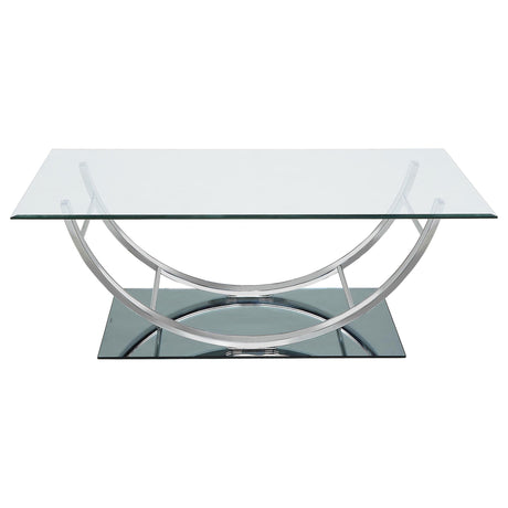 Danville Chrome 3-Piece Glass Top Coffee and End Table Set by Coaster at Eve Furniture