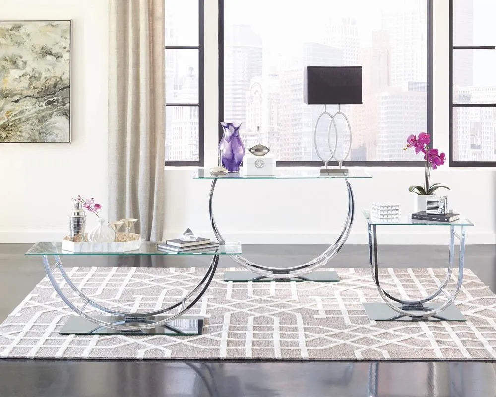 Danville Chrome U-Shaped End Table by Coaster at Eve Furniture