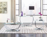 Danville Chrome U-Shaped Sofa Table by Coaster at Eve Furniture