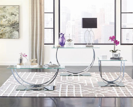 Danville Chrome U-Shaped Sofa Table by Coaster at Eve Furniture
