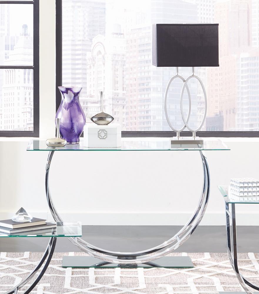 Danville Chrome U-Shaped Sofa Table by Coaster at Eve Furniture