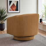 Danville Tan Leather Swivel Chair by Ashcroft Furniture at Eve Furniture