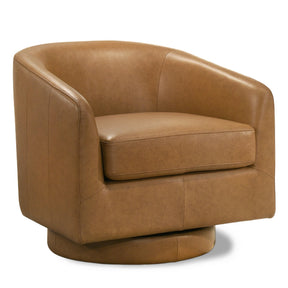 Danville Tan Leather Swivel Chair by Ashcroft Furniture at Eve Furniture