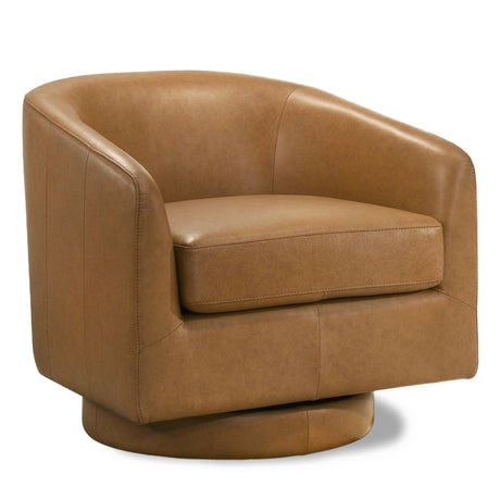 Danville Tan Leather Swivel Chair by Ashcroft Furniture at Eve Furniture