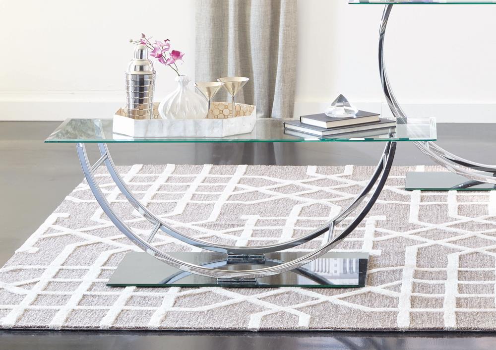 Danville Chrome U-Shaped Coffee Table