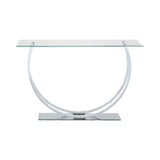 Danville U-Shaped Sofa Table Chrome