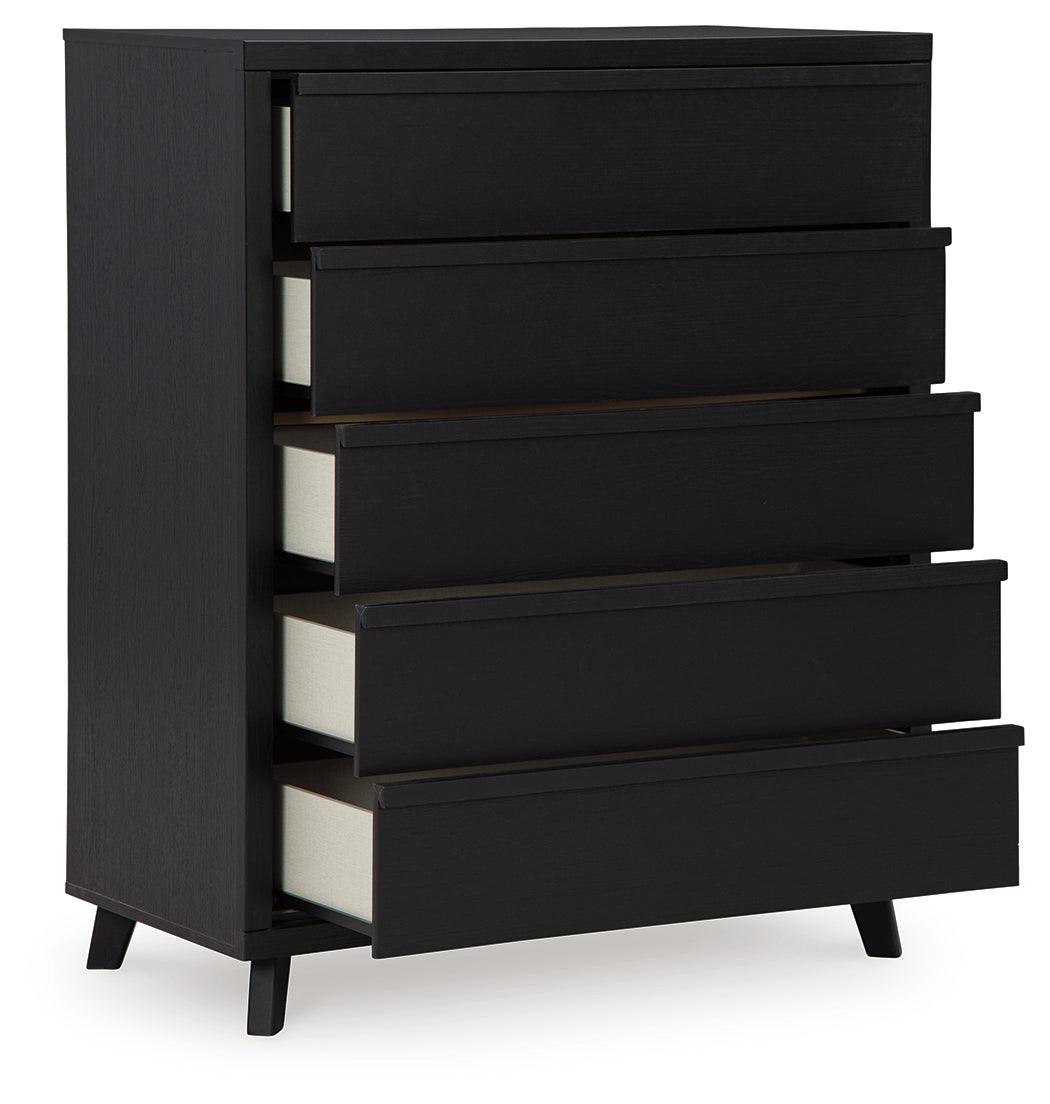 Danziar Black Chest of Drawers by Ashley at Eve Furniture