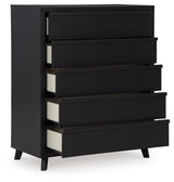 Danziar Black Chest of Drawers by Ashley at Eve Furniture