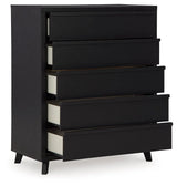 Danziar Black Chest of Drawers by Ashley at Eve Furniture
