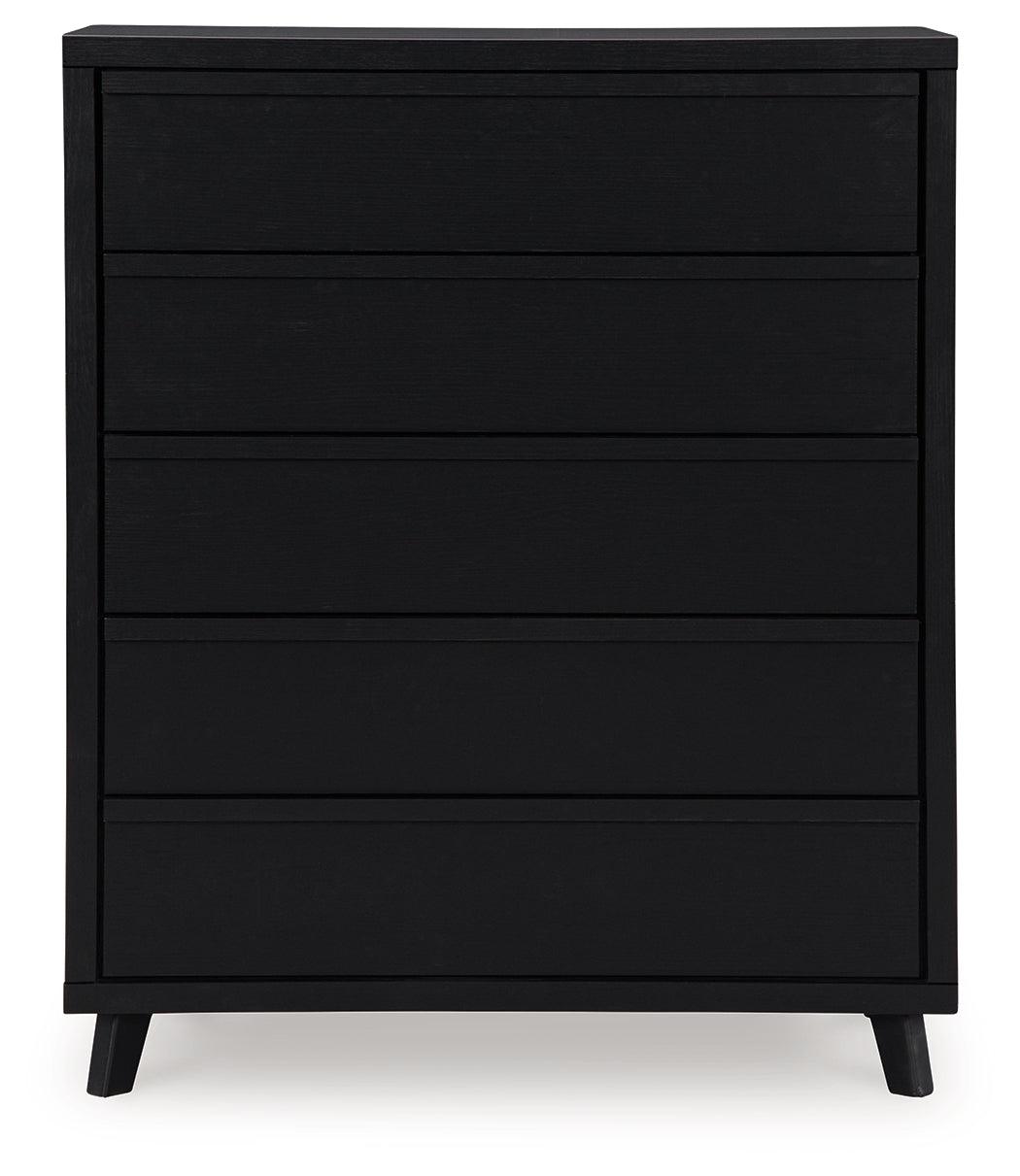 Danziar Black Chest of Drawers by Ashley at Eve Furniture