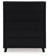 Danziar Black Chest of Drawers by Ashley at Eve Furniture