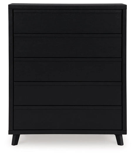 Danziar Black Chest of Drawers by Ashley at Eve Furniture