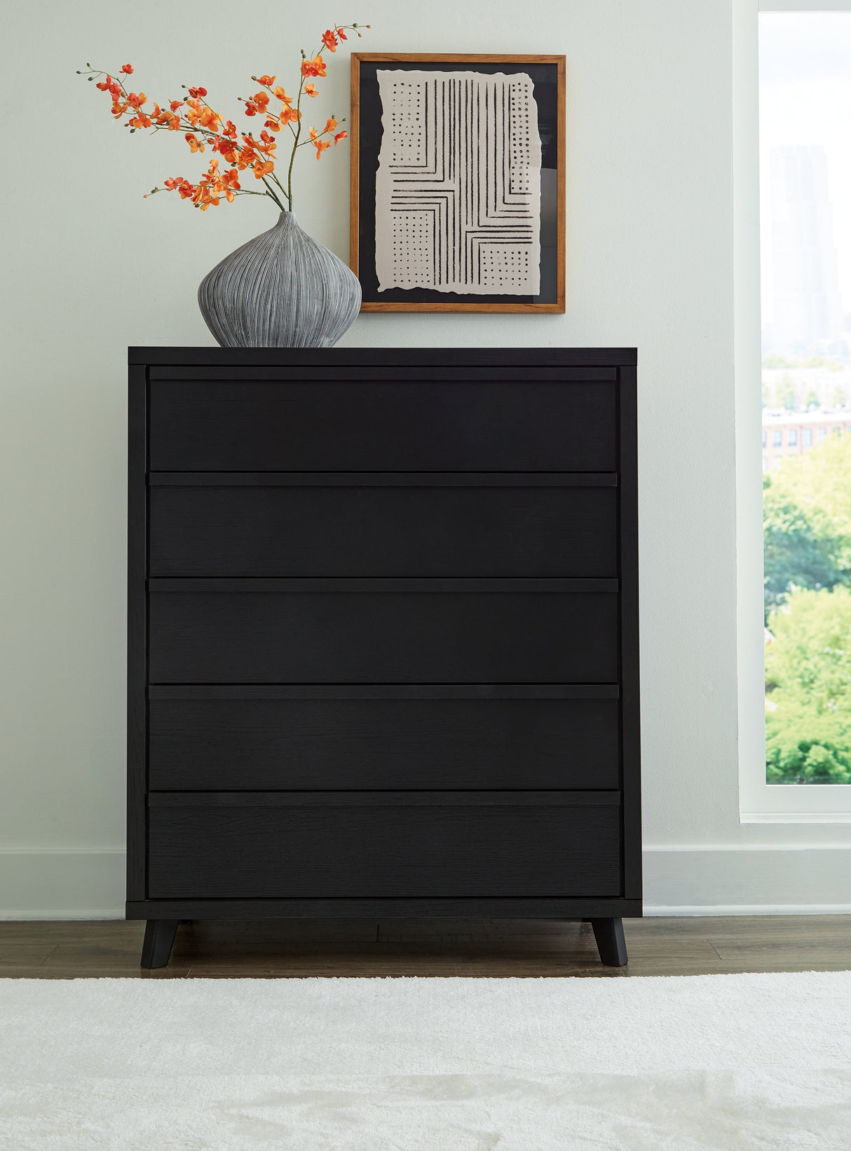 Danziar Black Chest of Drawers