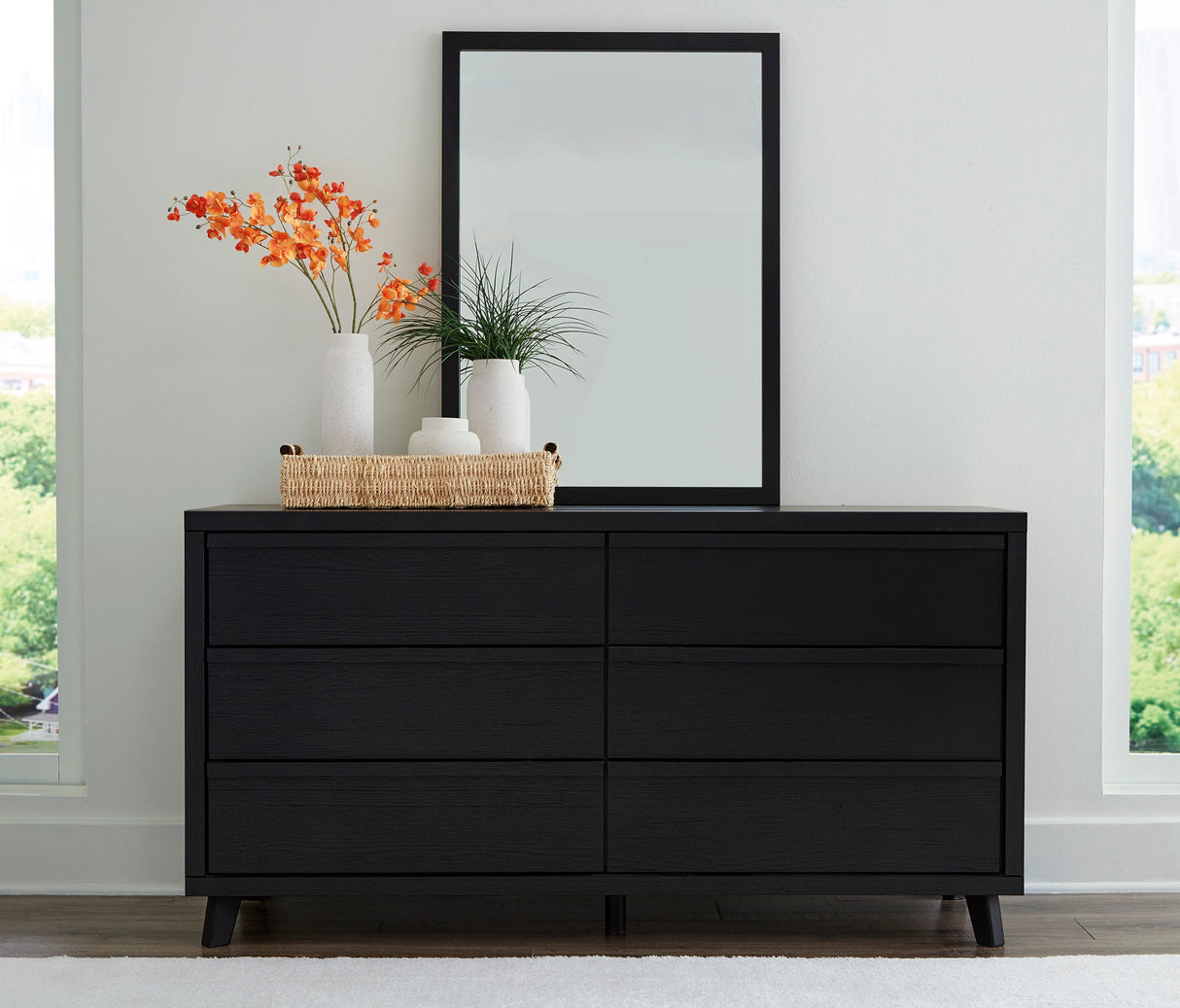 Danziar Black Full Slat Framed Platform Bedroom Set by Ashley at Eve Furniture