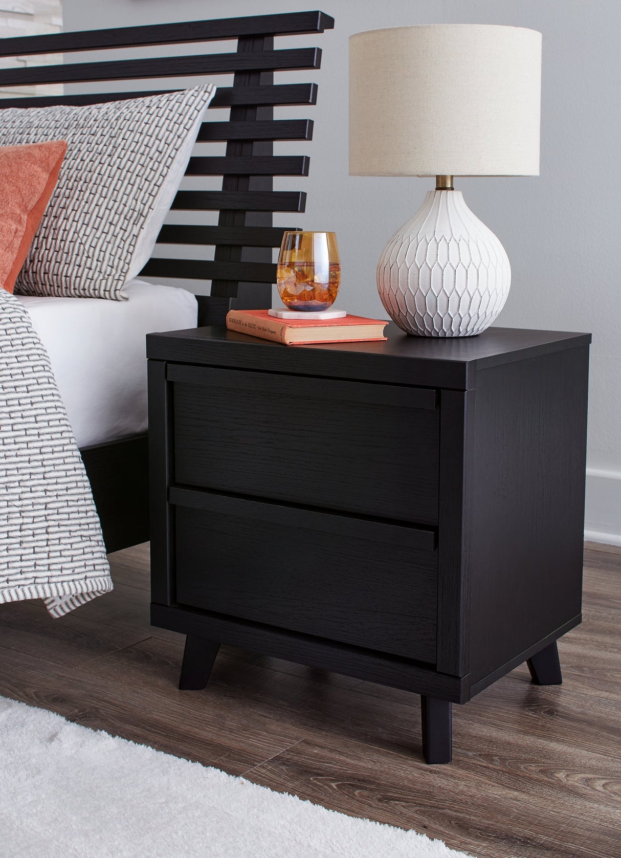 Danziar Black Full Slat Framed Platform Bedroom Set by Ashley at Eve Furniture