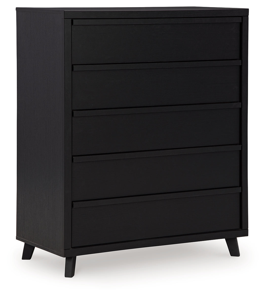 Danziar Black Full Slat Framed Platform Bedroom Set by Ashley at Eve Furniture