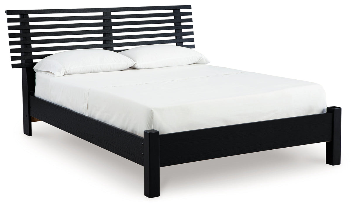 Danziar Black Full Slat Framed Platform Bedroom Set by Ashley at Eve Furniture