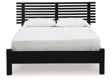 Danziar Black Full Slat Framed Platform Bedroom Set by Ashley at Eve Furniture