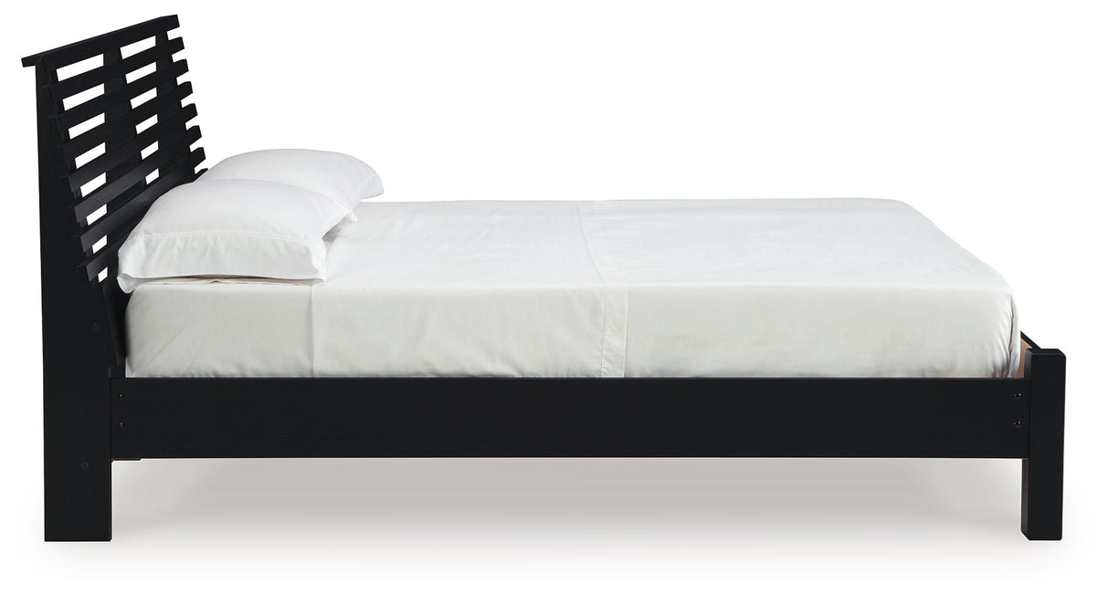 Danziar Black Full Slat Framed Platform Bedroom Set by Ashley at Eve Furniture