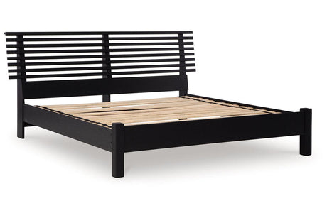 Danziar Black King Slat Platform Bed by Ashley at Eve Furniture