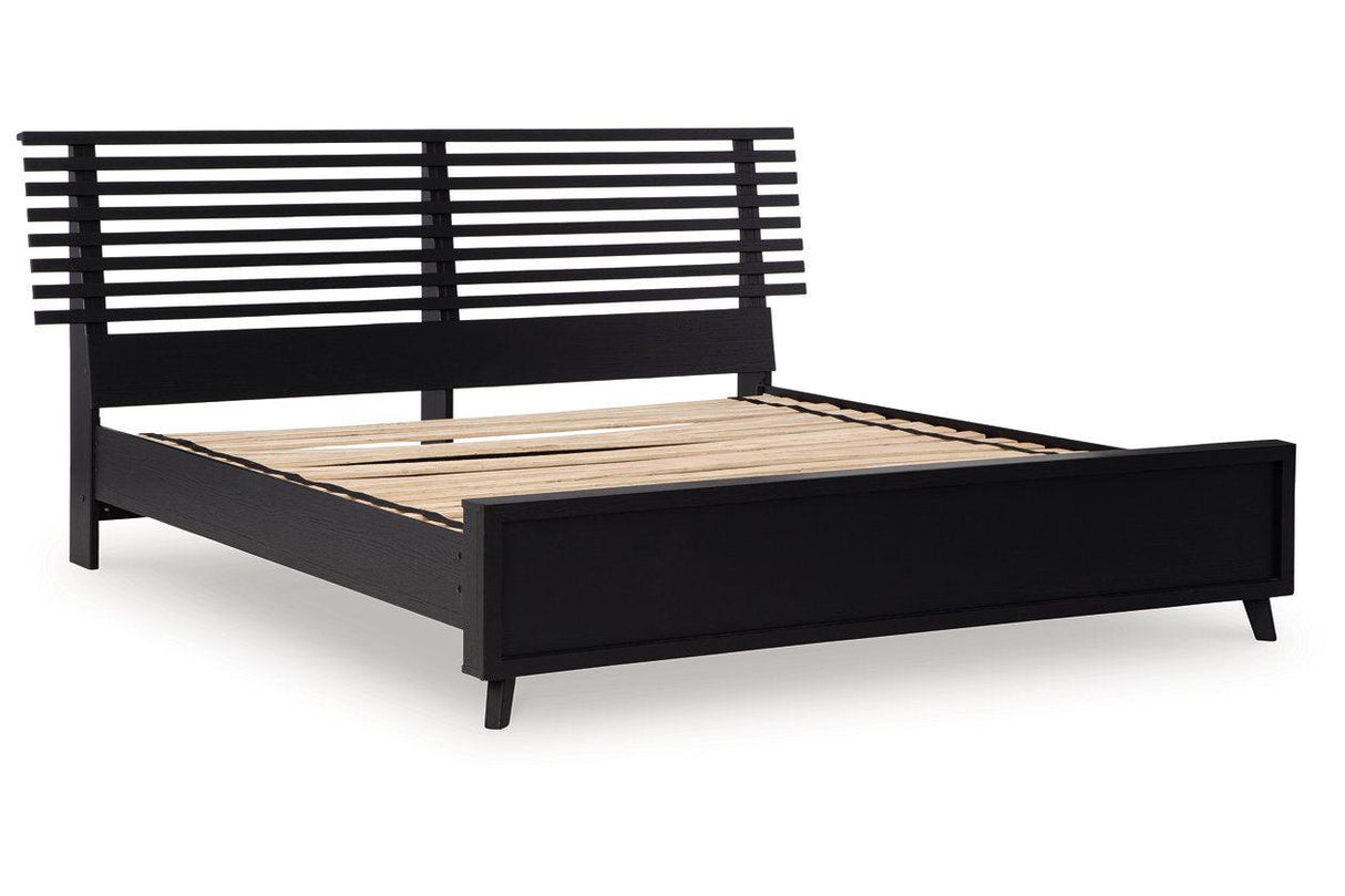 Danziar Black King Slat Platform Bed by Ashley at Eve Furniture