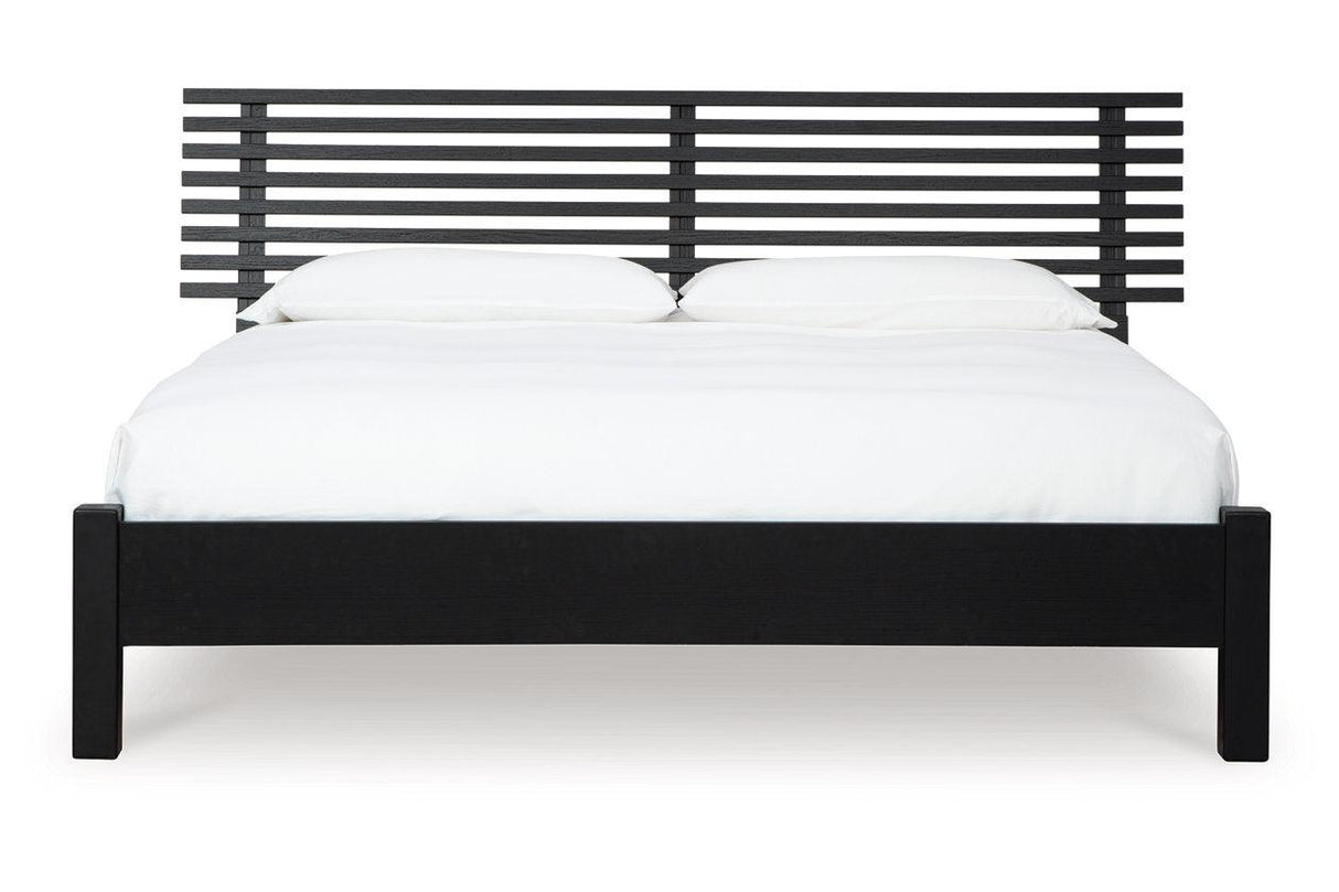 Danziar Black King Slat Platform Bed by Ashley at Eve Furniture