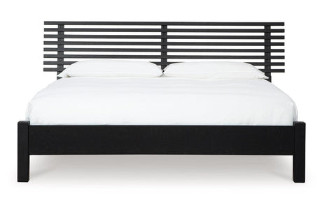 Danziar Black King Slat Platform Bed by Ashley at Eve Furniture