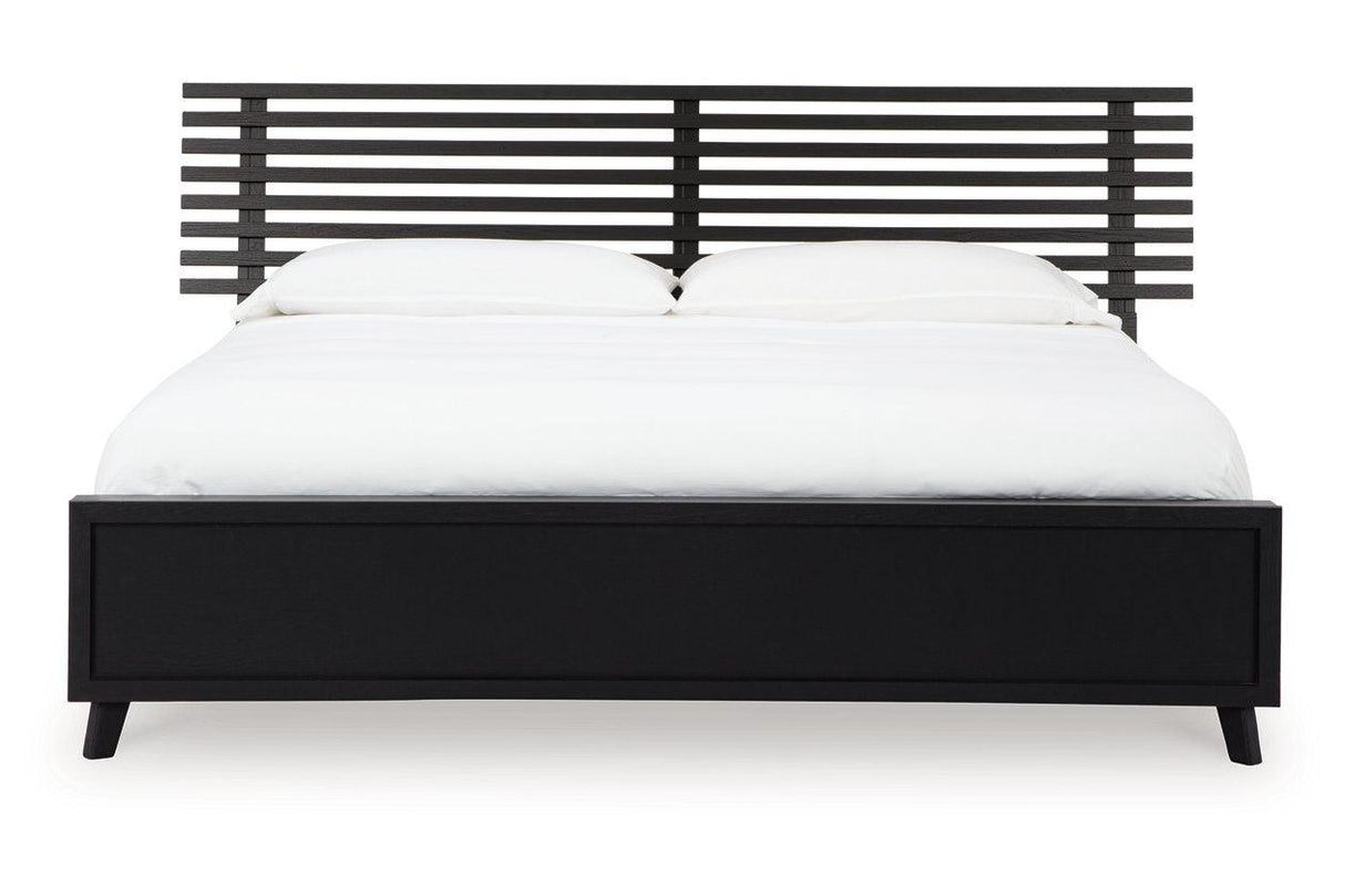 Danziar Black King Slat Platform Bed by Ashley at Eve Furniture
