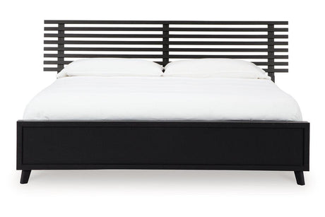 Danziar Black King Slat Platform Bed by Ashley at Eve Furniture