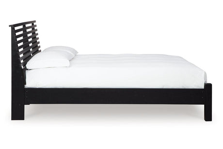 Danziar Black King Slat Platform Bed by Ashley at Eve Furniture
