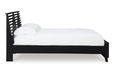 Danziar Black King Slat Platform Bed by Ashley at Eve Furniture