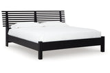 Danziar Black King Slat Platform Bed by Ashley at Eve Furniture