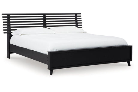 Danziar Black King Slat Platform Bed by Ashley at Eve Furniture