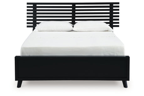 Danziar Black Queen Slat Framed Platform Bed by Ashley at Eve Furniture
