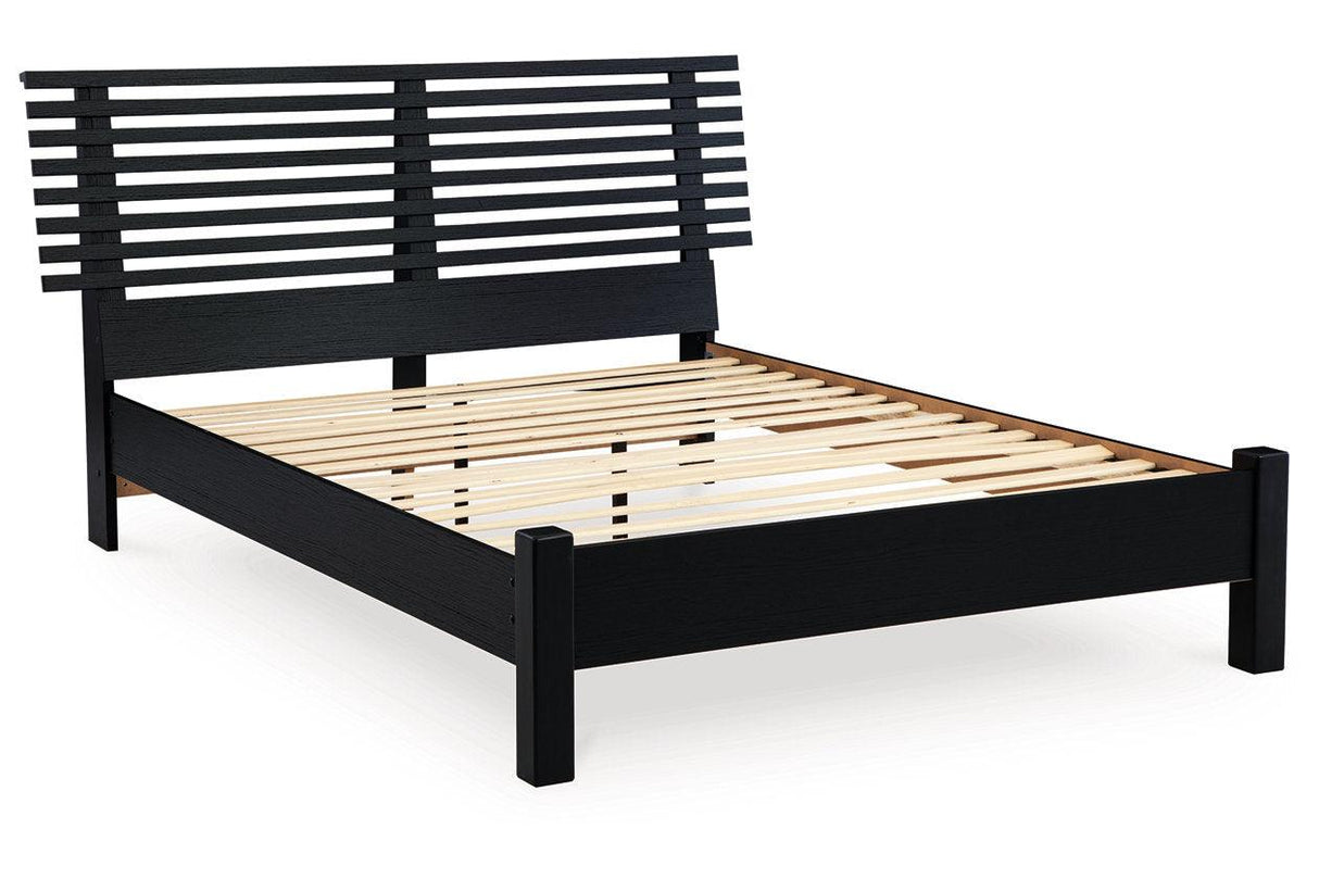 Danziar Black Queen Slat Platform Bed by Ashley at Eve Furniture
