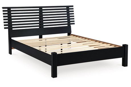 Danziar Black Queen Slat Platform Bed by Ashley at Eve Furniture