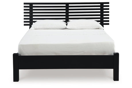 Danziar Black Queen Slat Platform Bed by Ashley at Eve Furniture