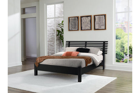 Danziar Black Queen Slat Platform Bed by Ashley at Eve Furniture