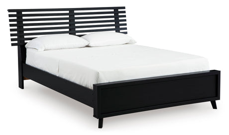 Danziar Black Slat Platform Framed Bedroom Set by Ashley at Eve Furniture