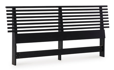 Danziar Black Slat Platform Framed Bedroom Set by Ashley at Eve Furniture